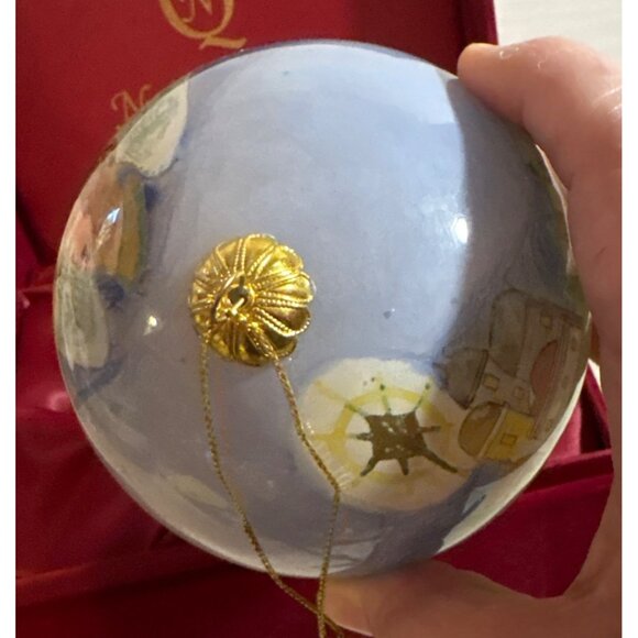 Ne Qwa Art Christmas Ornament Glass Hand Painted Angel Shepherd Red Velvet Box - Picture 7 of 12